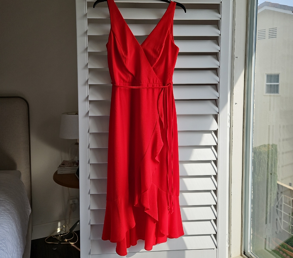 BECCA Vibrant Red Asymmetrical Dress